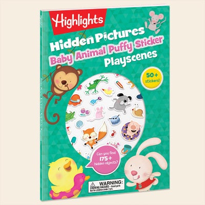 Baby Animals Hidden Pictures Puffy Sticker Playscenes.