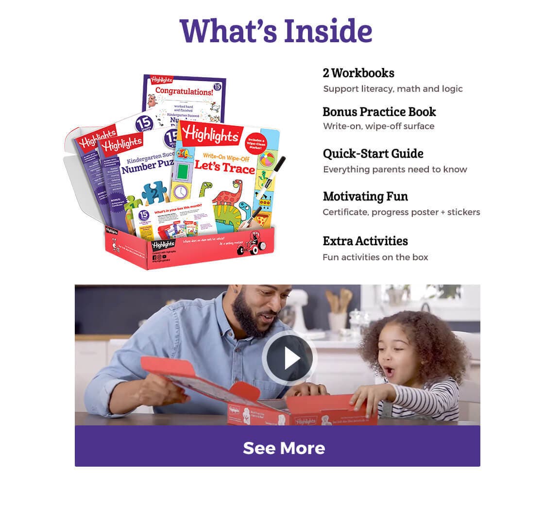 Inside each box you’ll get two skills-based workbooks, a bonus learning book, parents’ quick-start guide and an award certificate for when they finish!
