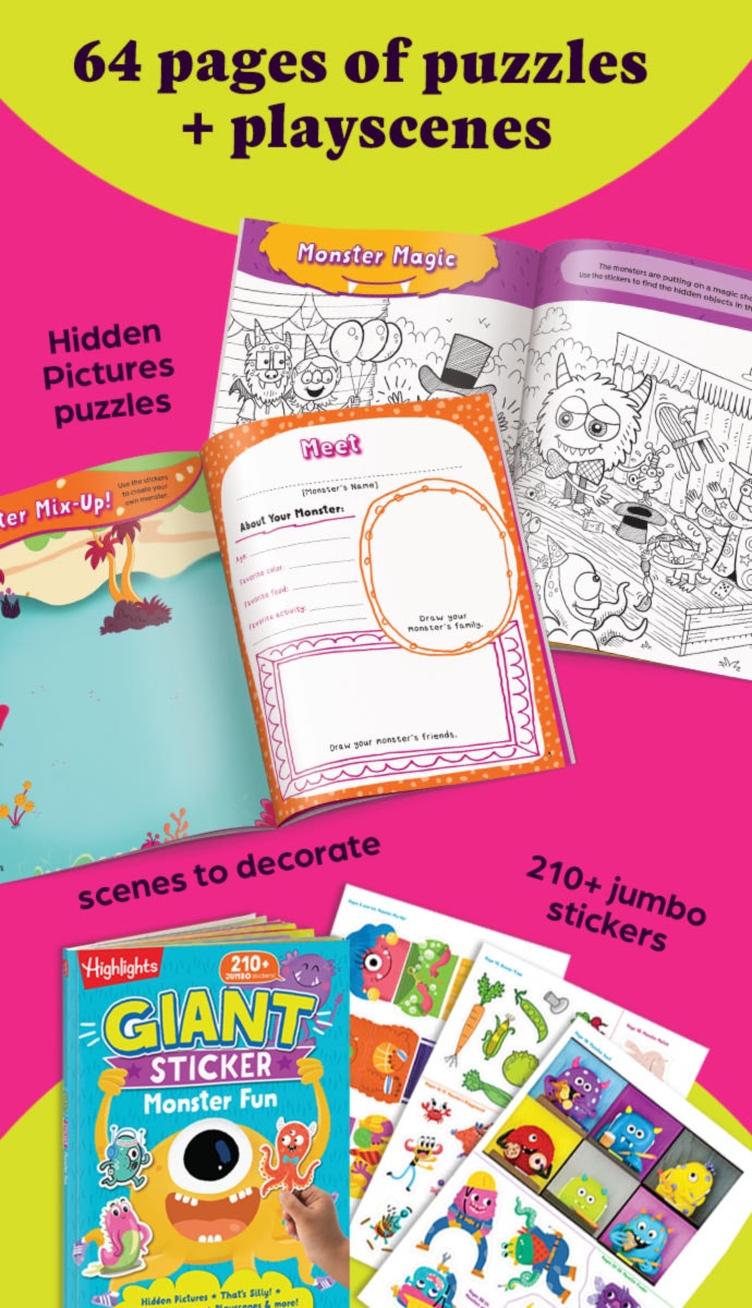 Coloring Book with Stickers: Monsters