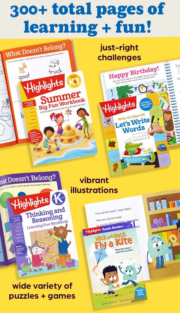 Covers of all four books included with the Summer Learning pack.