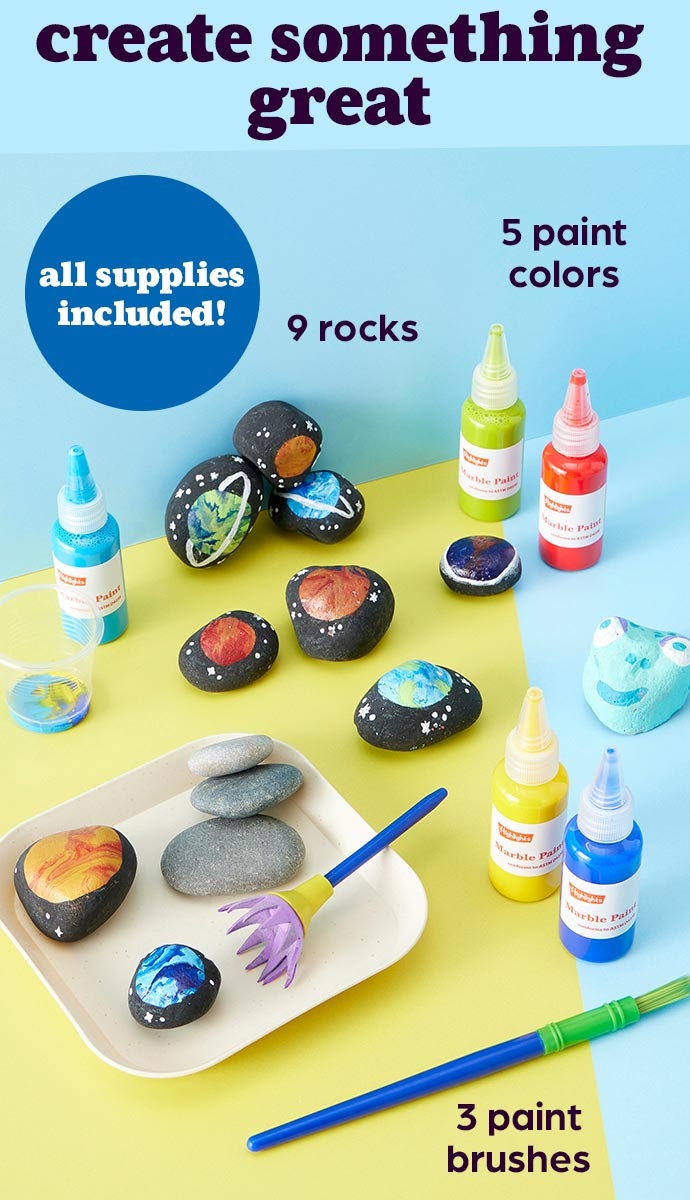 Sidebar image for Space Rocks! Marble Pour Paint Kit.