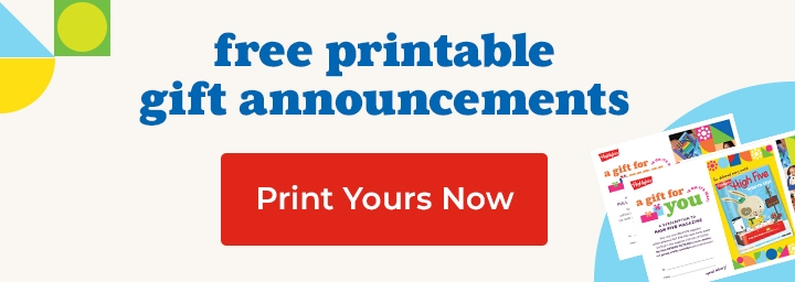 free printable gift announcements - print yours now